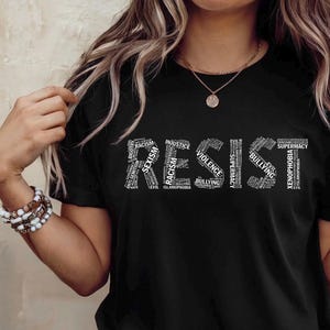 Resist Unisex Softstyle T-Shirt - Empowerment Gift, Protest Apparel, Casual Wear, Social Justice Tees, Activist Clothing Anti Trump Liberal