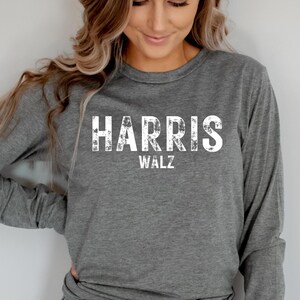 Harris Walz Shirt, 2024 Election Shirt, Kamala Harris, Tim Walz, Long Sleeve Tee, Gift for Democrat, Vote Blue, Kamala Walz, Madam President