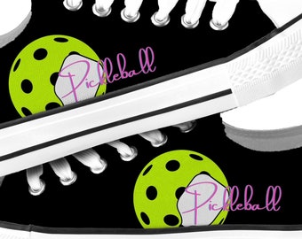 Pickleball Sneakers, Gift for Pickleball Lover, Women&#39;s Athletic Shoes, Sports Gift, Low Top Sneakers, Pickleball Chucks, Trending Shoes