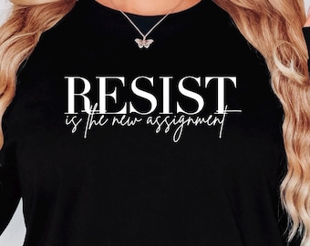 Resistance Shirt, Anti Trump Anti Dictator, Political Activists, Save Democracy Long Sleeve Tee, Protest Apparel, Rights Activist Clothing