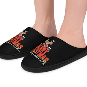 Funny Christmas Slippers, Indoor Home Alone Movie Quotes Cozy Women&#39;s Slippers, Holiday Gift, Christmas Present, Winter House Shoes, Novelty