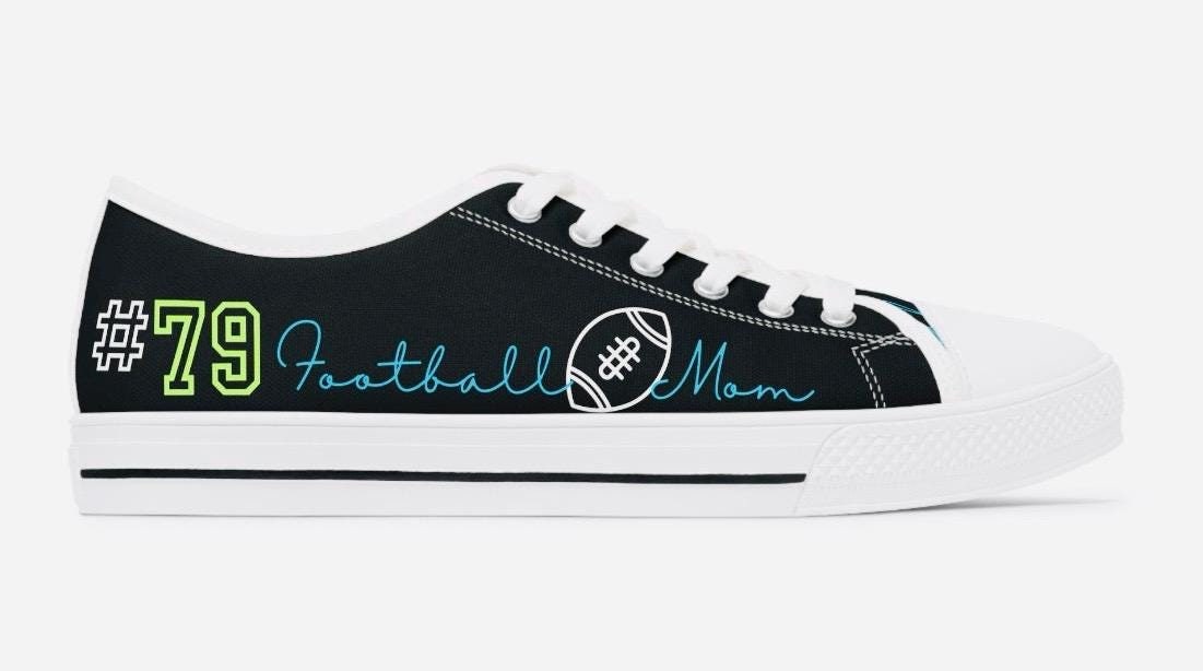 Custom Chucks, Football Mom Chucks, Women's Low Top Sneakers, Personalized Shoes, Sport Mom Gift, Game Day Chucks, Football Mom, Trending