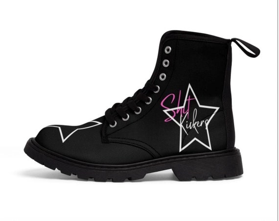 Womens Combat Boots Shit Kicker Boots Star Boots Motorcycle Boots Women s Canvas Boots Ladies Boots Gift for Her Christmas Gifts Etsy