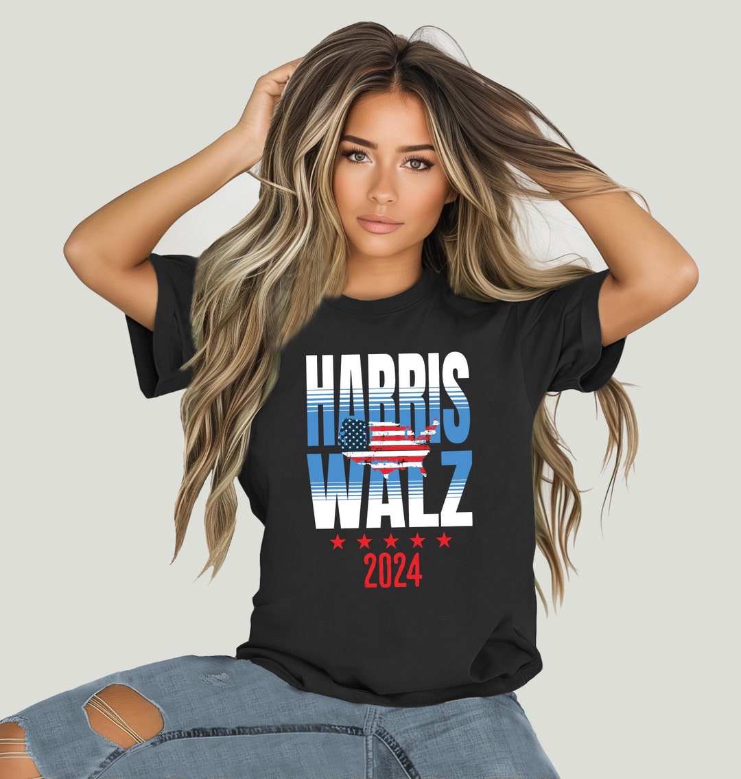 T-shirt Donald Trump One For Harris One For Walz – Manches Longues, MAGA 24