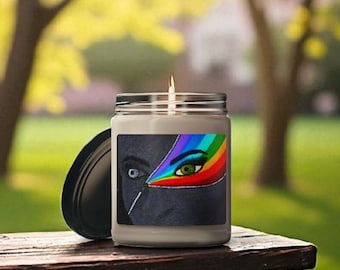 Vibrant Rainbow Scented Soy Candle, 9oz - Colorful Home Decor, Gift for Birthdays, Relaxation, Aromatherapy, LGBTQ Pride