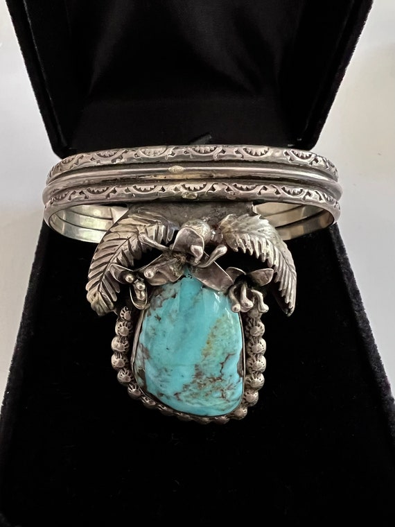 Turquoise and Sterling Silver Navajo Cuff Bracelet