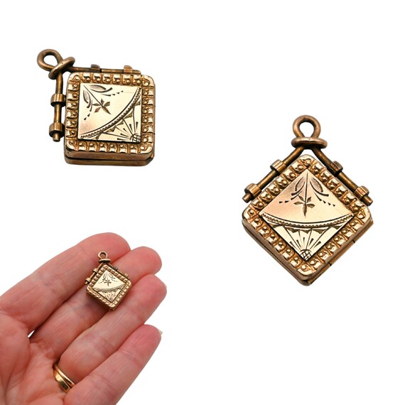 Antique Victorian Rosy Yellow Gold Filled Pocket … - image 2