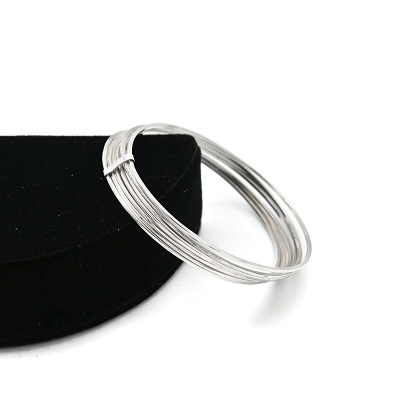 ヴィンテージ スターリング シルバー バンド バングル ブレスレット