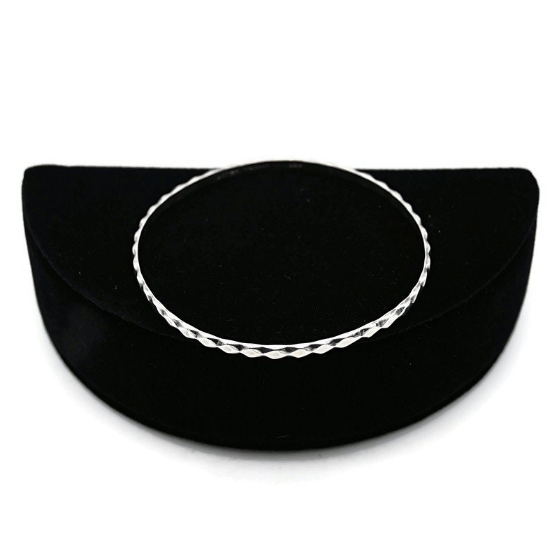 Vintage Taxco Mexico Sterling Silver Diamond Design Bangle Bracelet ...