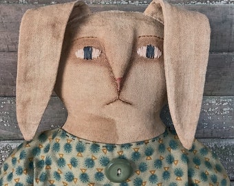 Primitive Folk Art Bunny Rabbit Doll