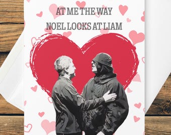 Liam und Noel Gallagher Liebeskarte, Oasis Fan Grüße, Valentinstag