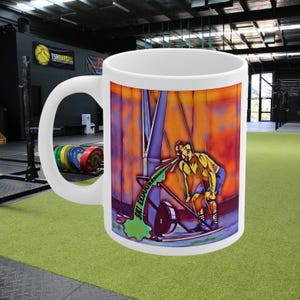 CrossFit Hyrox Ski Erg Chunder 11 Unzen weiße Tasse, Kaffeetasse, Gym-Becher, Fitness-Becher, Workout-Becher, lustige Tasse, Geschenk für CrossFit-Enthusiasten