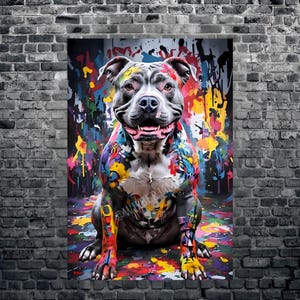 Urban Staffordshire Bull Terrier Graffiti Art, Staffy Dog Art, Digital Download, Dog Print, Wall Art, Gift For Dog Lovers, Pet Lover, Decor