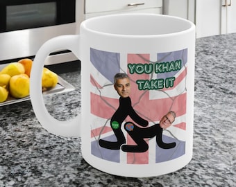 Humorvolle Keir Starmer Sadiq Khan Tasse - britische politische Satire