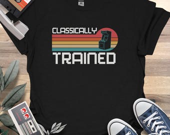 Klassisch Ausgebildetes T-Shirt, Retro Videospiel Shirt, Behalte es Klassisch T-Shirt, Arcade Gamer T-Shirt, Vintage Gamer T-Shirt, Spiel-Liebhaber, Gaming