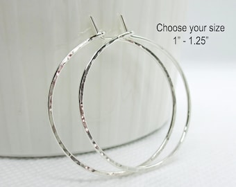 ピアス Sterling Silver925 / Brass 2.0 Hammered Hoop Earring Sterling Silver925 / Brass 2.0 Hammered Hoop Earring