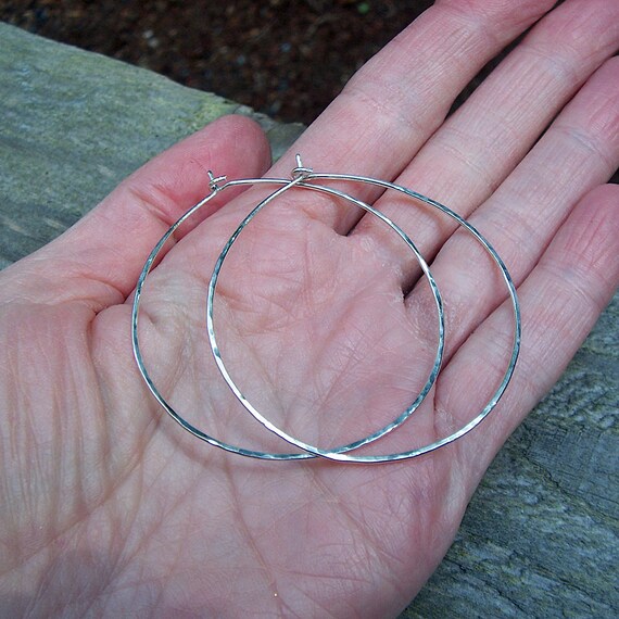 2 inch sterling on sale silver hoop earrings