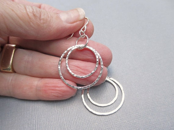 Double circle 2024 drop earrings