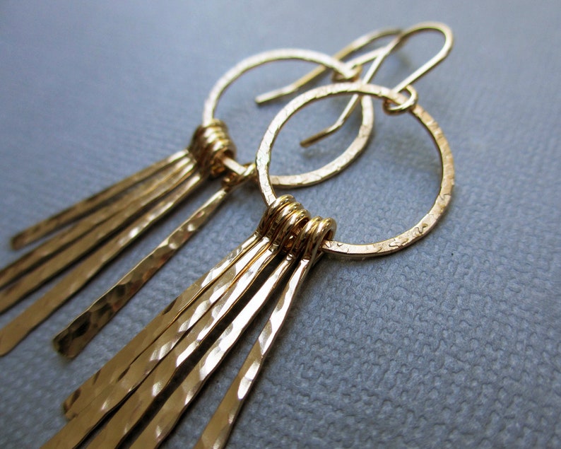 Kase Fringe Small Statement Earring in Rose Gold