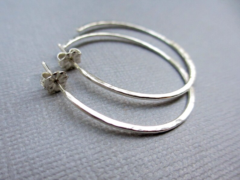 Sterling Silver Post Hoop Earrings Silver Hoop Earrings Etsy
