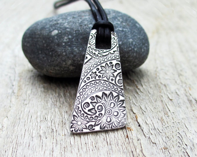 Silver Pendant Necklace PMC Pendant Necklace Fine Silver Etsy