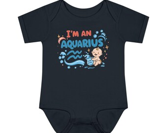 BABY AQUARIUS Zodiac Sign  - T-Shirts / Baby One suits - Infants/Youth/Kids -2 SKIN Tones to Choose from