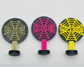 Custom Spider Web Name Sign – Tiny Enclosure Decor for Jumping Spiders