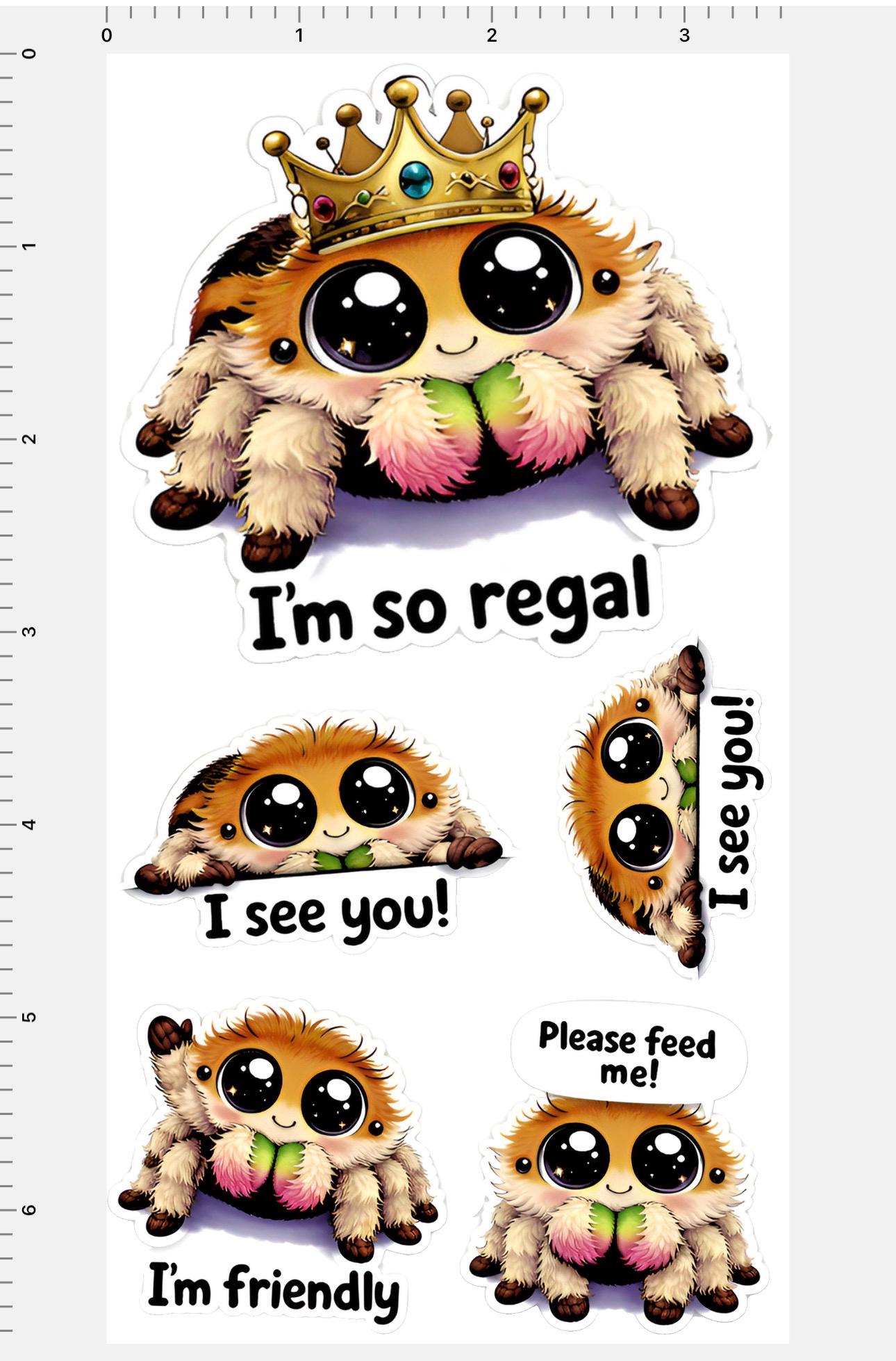 Spider Rigging Sticker Jumping Spider Stickers | Sticker Themed Sheets | 6 per Sheet - Etsy