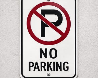 No Parking Sign – 3D Printed Parking Restriction Sign – Wall or Door Mount – Apartment Garage Driveway Sign