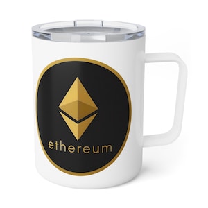 Ethereum Insulated Coffee Mug, 10oz | Perfect Gift for Coffee Lovers, Crypto Theme