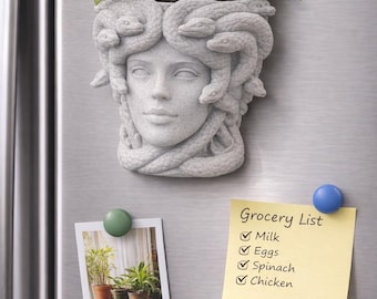 Medusa Magnetic Fridge Planter Pot | Greek Mythology Decor