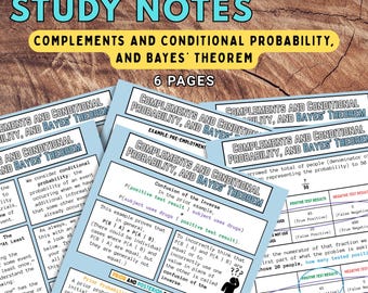 Complementos e Probabilidade Condicional e Teorema de Bayes | Notas de Estatística | Probabilidade de um Evento, Confusão da Inversa | Formato A4