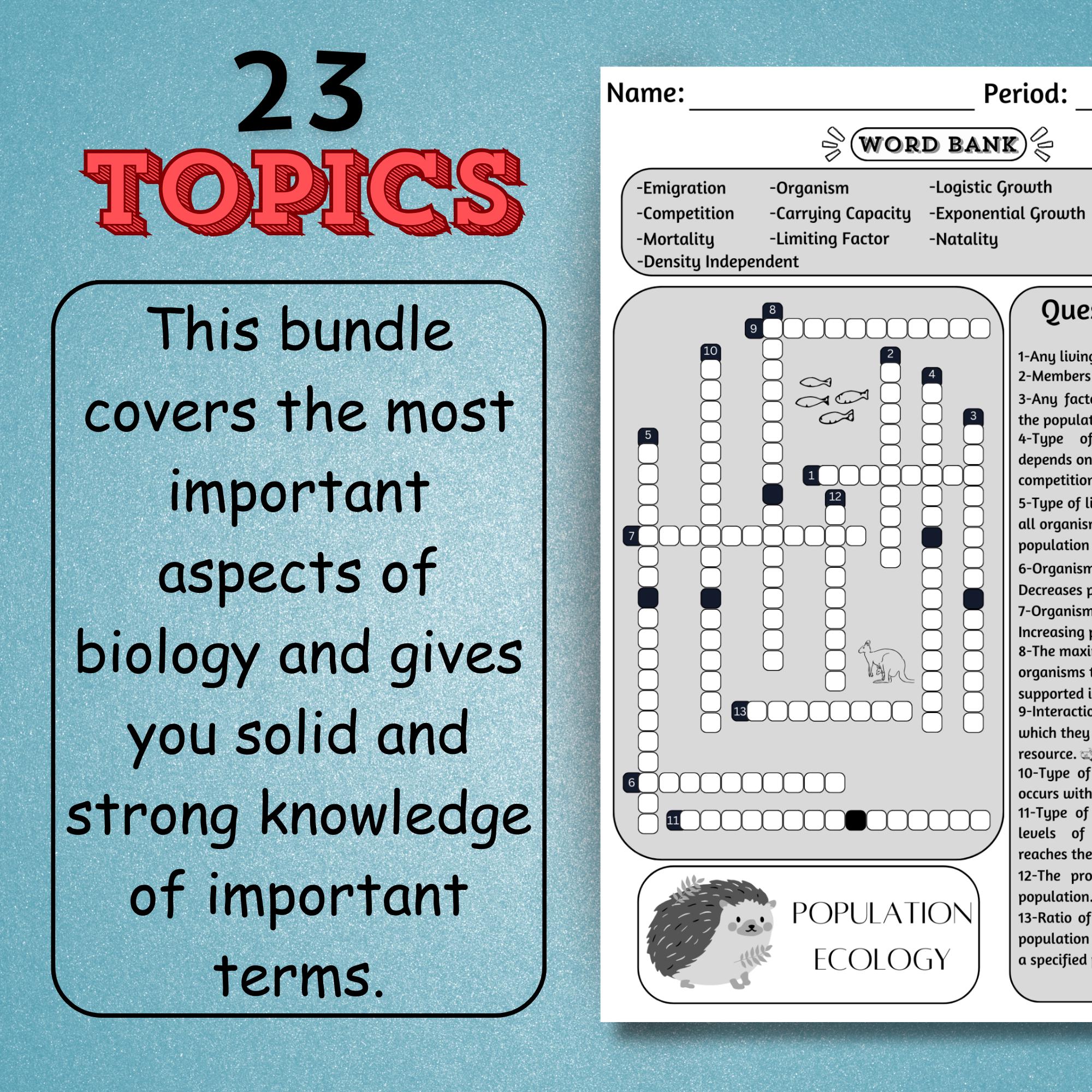 Biology Crosswords: Science Test Prep, Printable A4 Puzzles (PDF ...