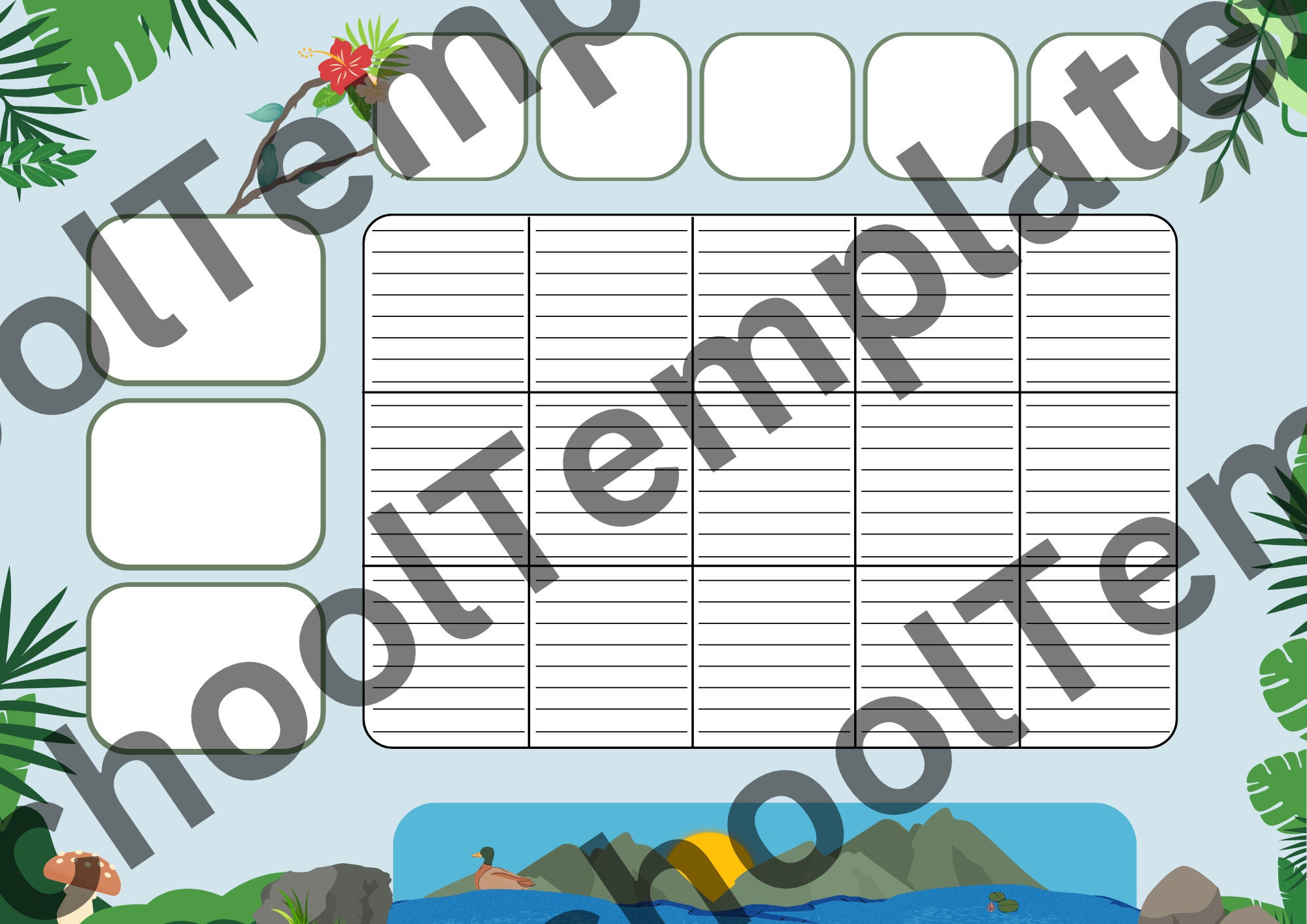 Customizable Comparison Table Template – A4 Interactive Grids (digital ...