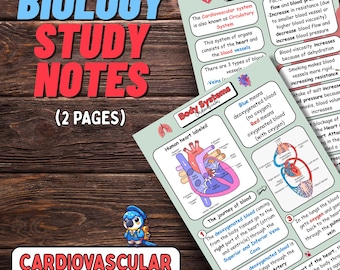 Cardiovascular System Biology Notes: Printable Study Guide (PDF Download)