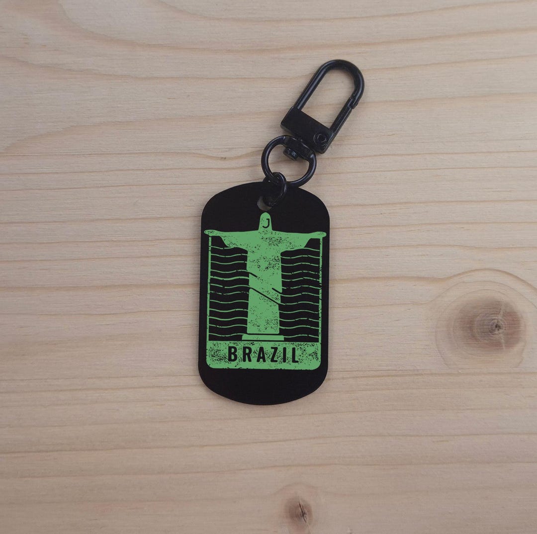 Brazil Vintage Stamp Keychain: Rio Christ Redeemer, Custom Steel ...