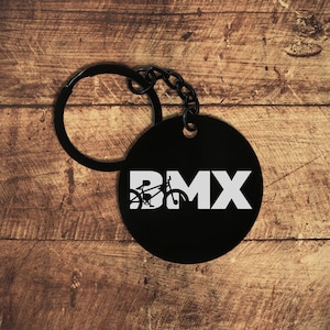 BMX Bike Street Sport Keychain Keyring Tag Keyholder Personalized Gift, Dog Tag, Pin