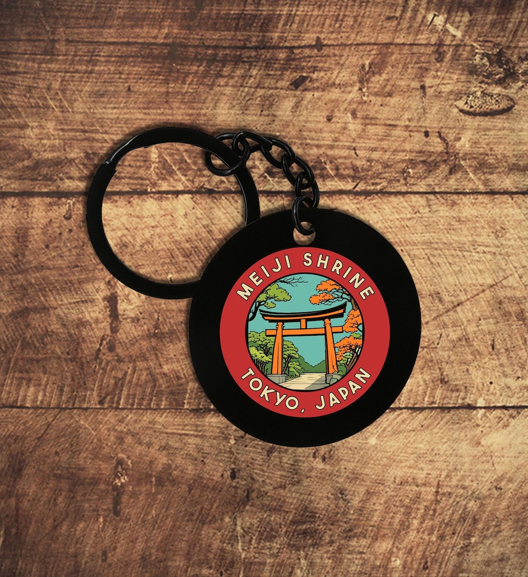Meiji Shrine Torii Gate Keychain: Tokyo Japan Steel Keyring - Etsy