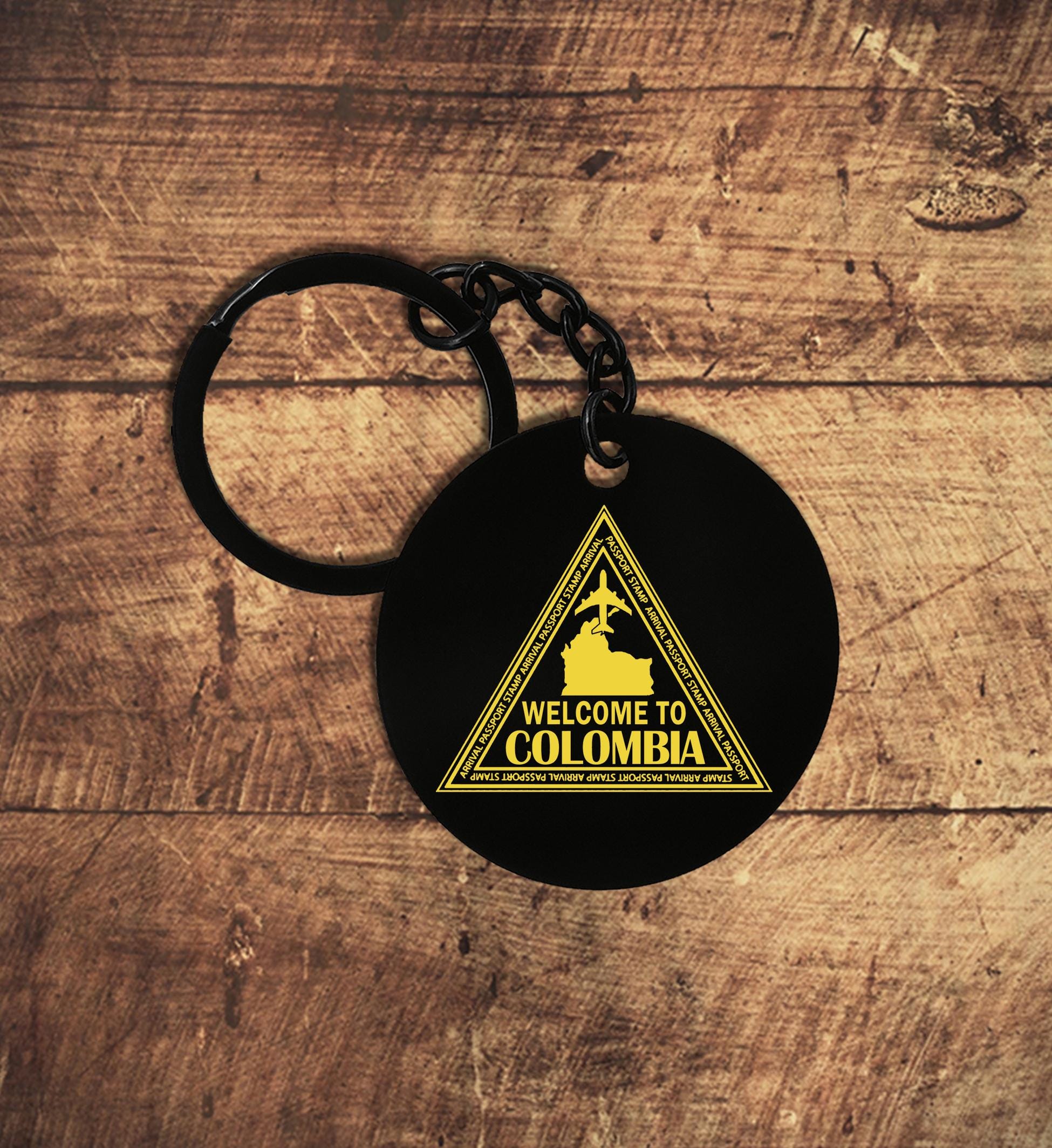 Personalized Colombia Passport Stamp Keychain: Custom Steel Keyring - Etsy