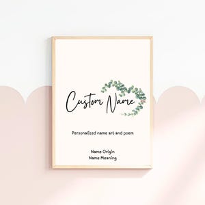 Nome personalizado do bebê, arte com significado, decoração personalizada para berçário, nome, arte, presente de chá de bebê, primeiro aniversário, lembrança, recém-nascido