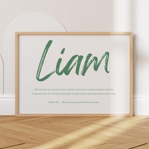 Custom Name Art | Modern Baby Nursery Decor | Name Meaning Print Digital | Baby Shower Gift | Minimalist Name Art | Newborn Keepsake Gift