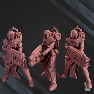 War Sisters Team with Heavy Weapons Miniature Set • 28mm Grimdark Resin Miniatures for Sci-Fi Wargames & TTRPG | DakkaDakkaStore
