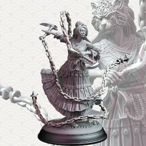 Samurai der Katze - Samurai Miniatur | 32 mm Resin für DnD, Pathfinder, Fantasy TTRPGs | DM Versteck