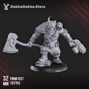 Porkaz Boy - Ork Miniature | 28mm Grimdark Sci-Fi Ork Leader Mini | 3D Printed Resin Model | DakkaDakkaStore