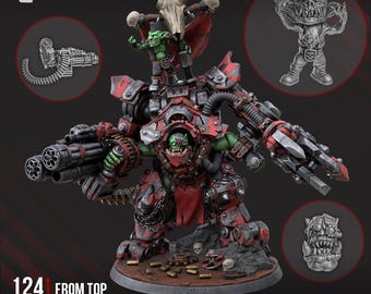 Gharghkool &#39;Da Big Wrecka Ork Boss Miniature • 28mm Scale Grimdark Sci-Fi Ork/Orc | 3D Printed Resin | DakkaDakkaStore