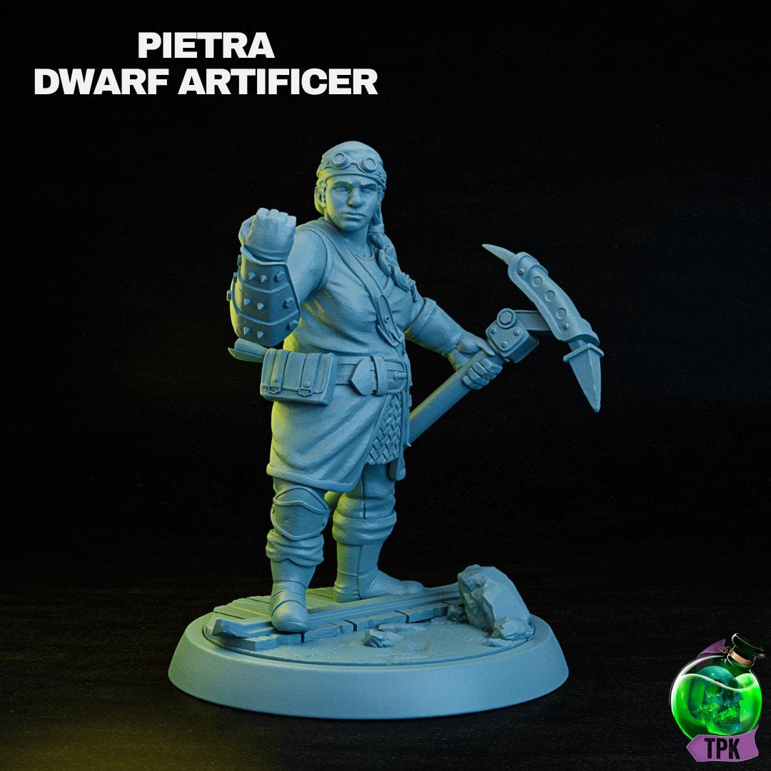 Pietra, Dwarf Artificer • by TPK LAB | Dungeons and Dragons | Tabletop Games | Wargames | Resin Miniature