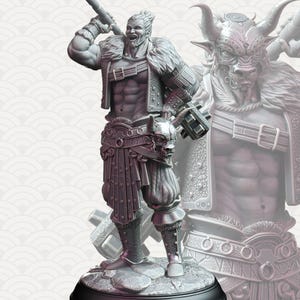 Samurai des Ochsen - Samurai Miniatur | 32 mm Resin für DnD, Pathfinder, Fantasy TTRPGs | DM Versteck