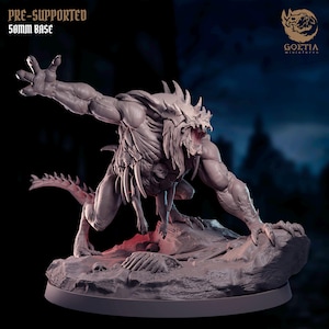 Dragonspawn – Horror Monster Miniature | 32mm Resin Miniature for DnD, Pathfinder, TTRPG | Goetia Miniatures