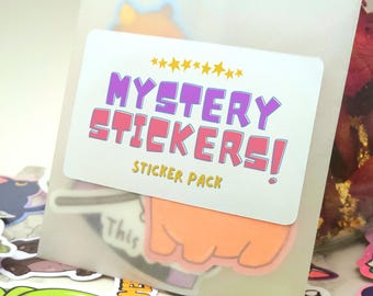 Mystery Sticker Pack | 5 Vinyl-Aufkleber | Zufällige Designs | Wasserdichte, langlebige Aufkleber für Laptops, Wasserflaschen und mehr | 6 - 9 cm