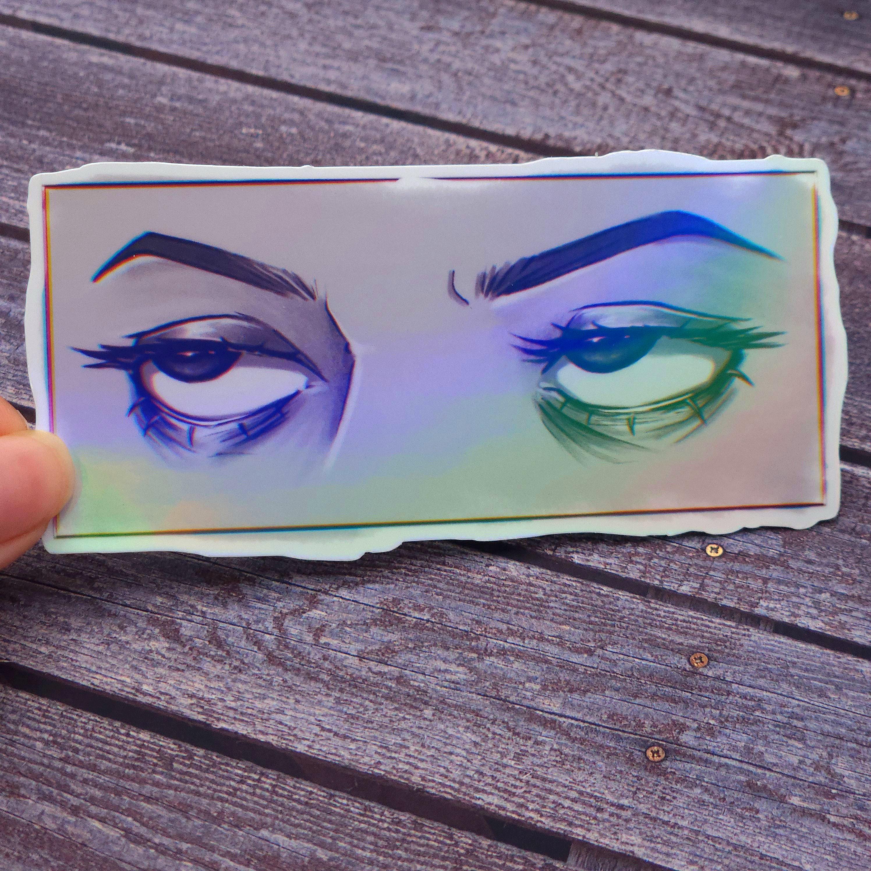 Sticker Roled Eyes Holographic Eye Roll Sticker, Annoyed Tired Eyes Holo Sticker, Sassy ...